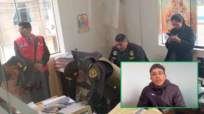 Office scene with officers at a desk reviewing papers; a man appears in a video call inset in the corner.] ,